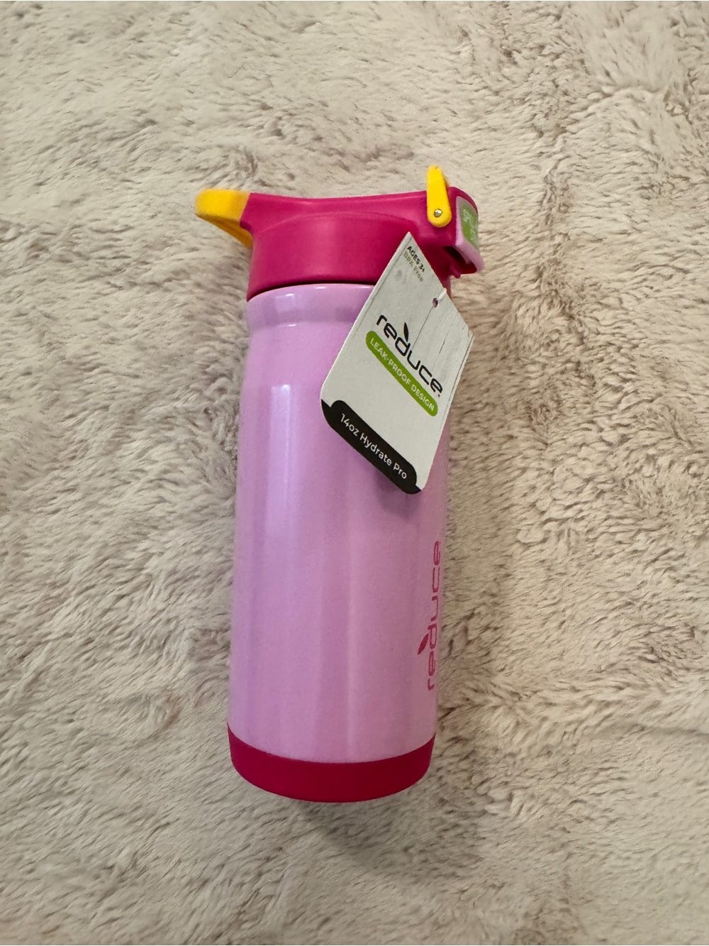 NWT Pink Reduce 14 oz Hydrate Pro Stainless Steel Water Bottle